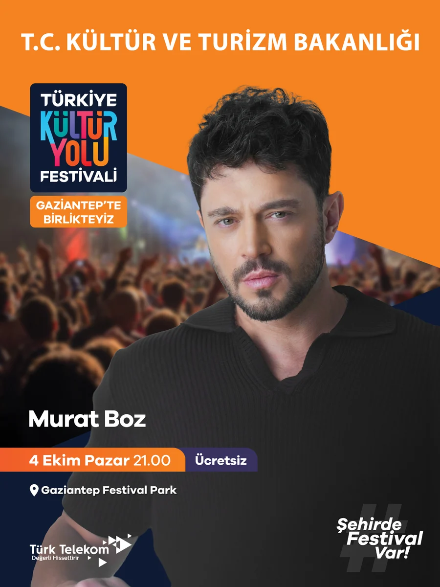 4 Ekim 2026 GastroAntep resmî etkinlik afişi; gerçekleşmiş konser fotoğrafı değildir. · Murat Boz