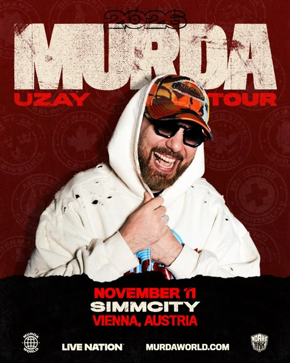 SimmCity, Vienna için Murda World UZAY Tour sayfasında yayımlanan resmî etkinlik görseli. · Murda