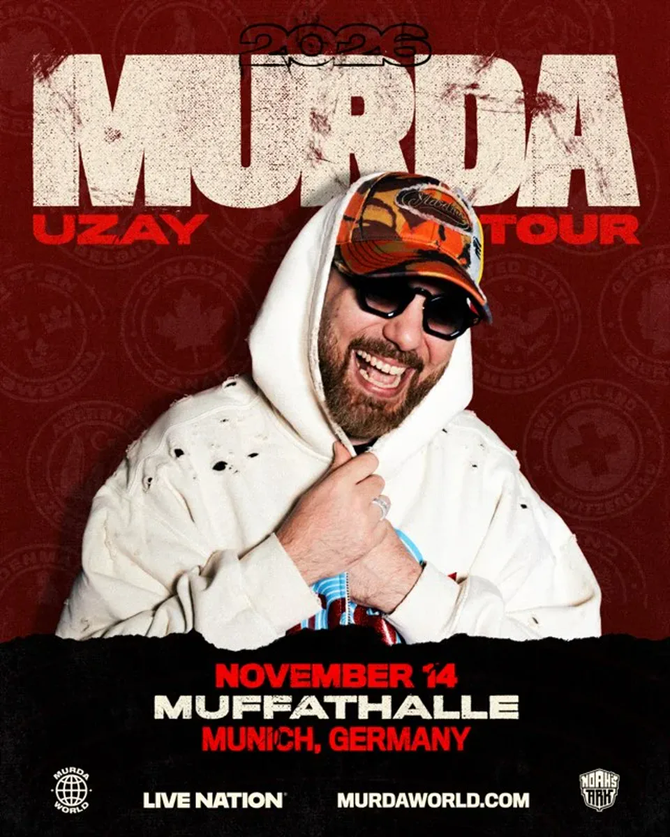 Muffathalle, Munich için Murda World UZAY Tour sayfasında yayımlanan resmî etkinlik görseli. · Murda