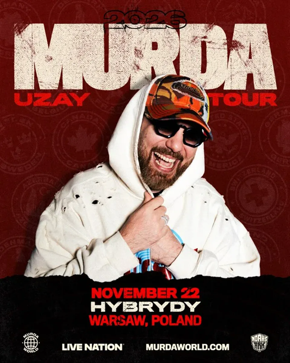 Hybrydy, Warsaw için Murda World UZAY Tour sayfasında yayımlanan resmî etkinlik görseli. · Murda